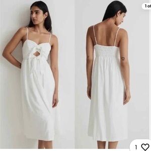 Madewell White Sleeveless Midi Sundress